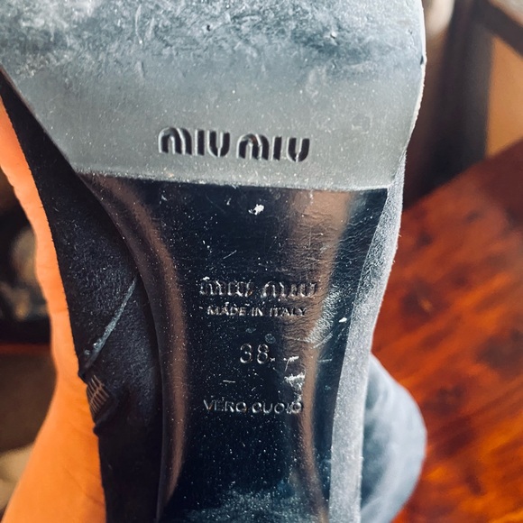 Miu Miu size 9 is a product of Prada 🖤 Black Suede Heeled Boots - Picture 8 of 12